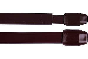 BESTGOODIES Karnisz do firanek bistro (brązowy) jako 2 sztuki w opakowaniu – 2 drążki do zazdrostek wysuwany (60-90 cm)