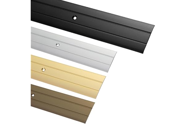 Gedotec Profilé de transition à visser Alu Noir 200 cm | Longueur 2 m Largeur 37 mm | 1 pce Profilé de transition pour sols - Plinthe de sol en aluminium | Plinthe de transition perforée
