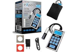 Blue Technology Misuratore di spessore per auto E-12-S-AL eXpert | Misuratore di vernice per carrozzerie in acciaio e alluminio | Lo spessore della vernice rileva lo zinco sulla carrozzeria | Coltello