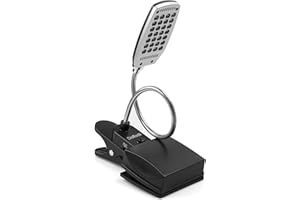 Daffodil ULT300 - Lampe à pince Flexible Noire LED Pile Secteur USB - Pour Bureau, Lit, Travail, Lecture, Clavier, Table, Livre, Ecran d’ordinateur, Pupitre - 28 ampoules & 3 modes d’éclairage