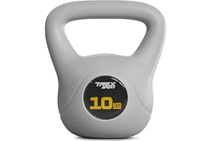 TREX SPORT Kettlebell 6kg, 8kg, 10kg, 12kg, 16kg, 20kg TX-006-020CKB | Kugelhantel & Kugelgewichte für Ganzkörper-Workout | rutschfester Griff, bodenschonend