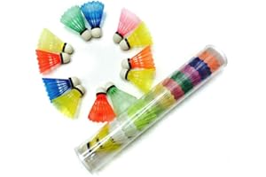 Nuluxi Stabilité Boule de Badminton Plastique Coloré Volants de Badminton Durables Balles de Badminton Pratiques Accessoires de Sport Convient pour Entraînement en Intérieur et en Extérieur(12 Pièces)