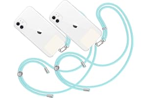MARARDI Pack 2 Tour de Cou Telephone Portable Cordon Collier Laniere Universel [Rose Nude] Sangle pour Coque de Portable [Patch Blanc] Bandouliere Lanyard Amovible Réglable et Résistante Unisex
