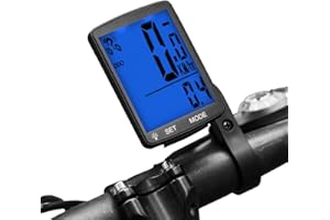 Lurowo Bicycle Speedometer LCD Display Wireless Bike Computer Odometer Waterproof Bike Pedometer Cycling Speed Meter Automatic Memory Measurable Temperature Stopwatch 3.15X2.1X0.73''