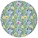 Produktbild Round Rug Mat Carpet,Cactus Decor,Types of Cactus Plant Pattern with Flowers and Buds Fruits Artwork Image,Green and Blue,Flannel Microfiber Non-slip Soft Absorbent,for Kitchen Floor Bathroom