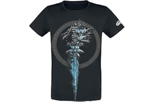 World Of Warcraft Lich King Homme T-Shirt Manches Courtes Noir Regular/Coupe Standard