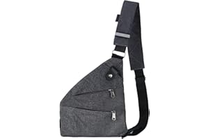 DMJJSD Sac de voyage antivol - Sac de voyage antivol - Sac de voyage anti-vol - Sac à bandoulière pour homme et femme - Résistant à l'eau - Sac de poitrine en nylon, gris