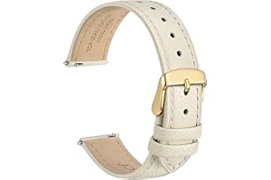 WOCCI Grace Cinturino per Orologio, Pelle Grana Superiore, Sgancio Rapido, Cinturini di Ricambio, Fibbia in Acciaio Inossidabile, Larghezza di Banda 12mm 14mm 16mm 18mm 20mm