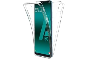COPHONE® kompatibel Samsung Galaxy A50 Hülle Silikon 360 Grad transparent. Integraler und unsichtbarer Durchsichtige Schutz Galaxy A50 Handyhülle