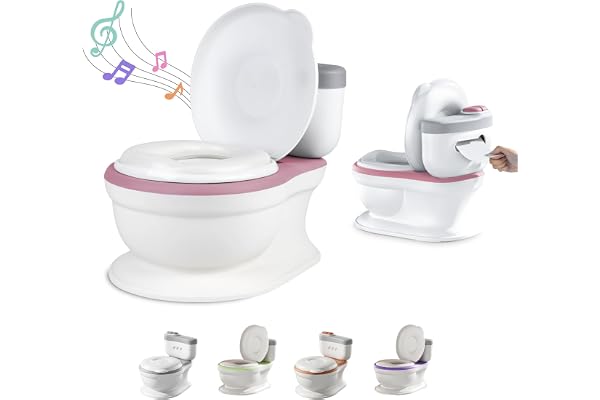 Pot Bébé Toilette Musical Pour Apprentissage De La Propreté - Toilette Bebe & Enfant - Confortable Anti Dérapant Avec Bruit De Chasse & Musique - Pot Amovible - Rehausseur Toilette Reducteur Toilette