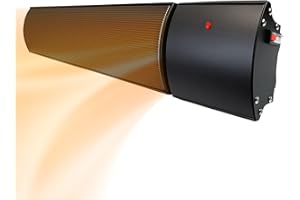 MIRRORSTONE INFRARED HEATING Mirrorstone Black Helios Infrared Bar Heater For Indoor Outdoor Office Warehouse Patio Conservatory (2400, watts)