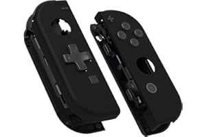 eXtremeRate Soft Touch Czarny Joycon (Wersja D-Pad) Handheld Controller Housing z Pełnymi Przyciskami, DIY Wymiana Shell Case dla Nintendo Switch & Switch OLED Model Joy-Con – Console Shell Nie Jest Dołączona