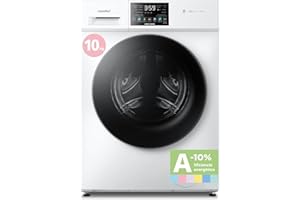 COMFEE' CFP03EW100W-HL Lavadora 10 kg de carga, Clase A -10%, Cuidado con vapor, Motor BLDC, Aprobada por Woolmark, Panel táctil, blanco