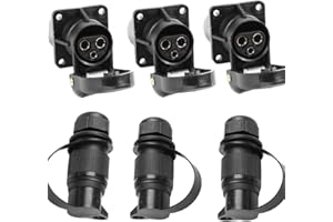 ETUKER Enchufe y Zócalo de Remolque,3X Enchufe 3pines Tractor 12V 24V y 3X Zócalo 3pines Tractor per Agrícola Camión Caravana