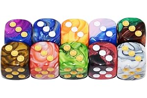 StarMall 16mm 10-Pack Two Color 6 Sided Dice D6 Polyhedral Dice Age 6+