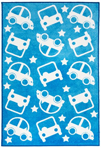 Kit for Kids Cars Rug (Blue with White)