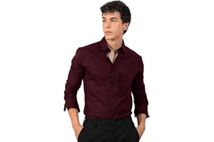 Pinkmint Mens Cotton Blend Regular Fit Long Sleeve Button Down White Shirt for Men Collared Casual Formal Soild Shirt