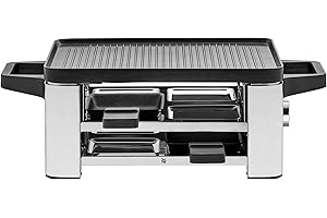 ‎WMF WMF Lono Raclette Grill mit Pfännchen und Schiebern, Raclette 4 Personen, 870 W, edelstahl matt
