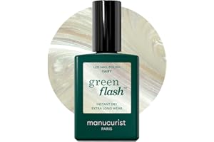 Manucurist Vernis Semi Permanent Blanc Nacré Green Flash Fairy - Vernis Gel Ongle UV Semi Permanent & LED - 12-Free, Bio Sourcé 84% - Manucure Professionnelle - 15 ml