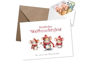 KOKO LORA KOKO&LORA Geldgeschenk • Weihnachtskarte - Mäuse für dich • Geld verschenken zu Weihnachten für Kinder und Erwachsene