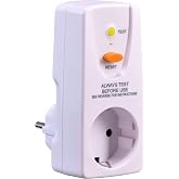 GutReise FI Personal Protection Intermediate Adapter Plug for Protection Against Electric Shock (16 A, 220-250 V, 10 mA), Saf