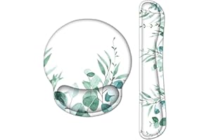 AOKSUNOVA alfombrilla de ratón con cojín de gel, reposamuñecas para teclado, alfombrilla de ratón ergonómica, conjunto de reposa muñecas con diseño de bosque