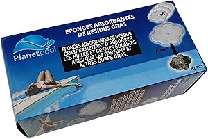 EDENEA - Absorbant Résidus Gras Piscine Spa - Flottant Se Pose dans Le Skimmer Piscine - pour Une Ligne d'eau Piscine Propre - Flower Power - Lot de 6