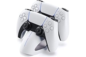 PALPOW Controller Ladestation for PS5, Ladestation Controller for PS5 mit Schnelllade, Ladegerät für Playstation 5 Dualsense Controller mit LED-Ladeanzeige, Weiß