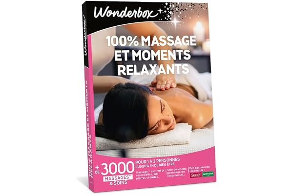 WONDERBOX - 100% Massage Et Moments Relaxants - Coffret Cadeau - Idée Cadeau Relaxation