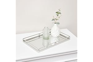 Melody Maison Silver Rectangle Mirrored Display Tray