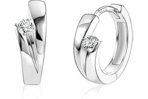 ALEXCRAFT Srebrne Kolczyki 925 Koła z Cyrkonową Kulką - Grube Szerokie Kolczyki