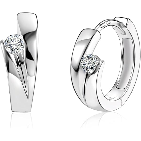 Leaf Huggie Hoop Earrings - 9mm 925 Sterling Silver Hollow Leaf Design For Women