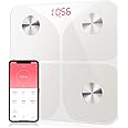 Digital Bathroom Scales for Body Weight - Smart Body Fat Scales Composition Analyzer Monitor, High Precision Measuring for BMI, Muscle, Body Age etc, Smart APP for Fitness Tracking(White)