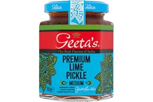 Geeta's Premium Lime Pickle 190g | The Real Flavour of India | A Classic, Chunky Lime Pickle Made with Indian Kagzi Limes | Gluten Free, No Artificial Flavours or Colours