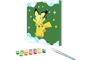 SHINESKY pintar por numeros niños,kit de pintura por números para niños,Pintar por Numeros Anime Regalo para Niños Niñas 5 6 7 8 9 10+ Años,Regalos de cumpleaños y vacaciones para niños,20 x 20cm (GG)