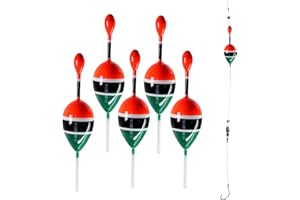 THKFISH Slide Bobbers Fishing Floats Fishing Bobbers Balsa Wood Slip Bobbers Fishing Floats Set For Pike Perch Bass 1/6 oz 1/2 oz 5Pcs