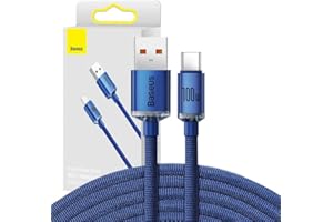 Baseus Crystal Shine Series Fast Charging Data Kabel USB Type A to USB Type C 100W 2m Blue (CAJY000503)