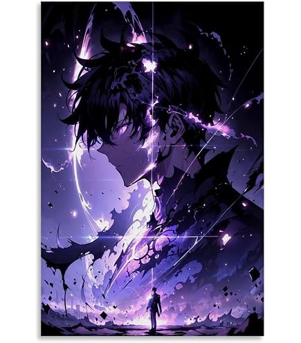 Poster Solo Leveling Sur Toile 40x60 Cm - Décoration Murale Style Classique Pour Chambre Et Bureau