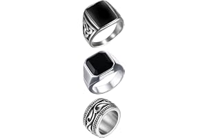 OIDEA Ringar för män män bikerringar, 3 st celtic retro berlock punk rock herr ring rostfritt stål ring band rostfritt stål s