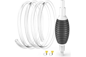 Abnaok High Flow Siphon Hand Pump, Extra Large Siphon Fuel Transfer Pump with 15mm Inner Diameter Durable Syphon Hose, Manual Car Fuel Pump For Gasoline Gas Diesel Oil Petrol Water Liquid Fish Tank