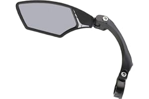 MIRAGE HOBBY Mirage - Specchietto retrovisore per bicicletta e bici elettrica, con vetro leggermente sfumato, specchio regolabile, con clip, girevole, oscurante, nero, S