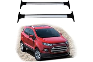 RUGPDA Barre Portatutto per Ford Ecosport 2013 2014 2015 2016 2018 2019 2017 2020, Trasversali Tetto Alluminio Portapacchi, Coppia Barre dedicate antifurto nere,Silver