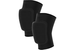 TIETOY Soft Volleyball Knee Pads for Women Men, Breathable Knee Protector for Dance Yoga MTB Cycling Running Football Tennis, Non-Slip Thickened Sponge Knee Protection(Black,One Size)