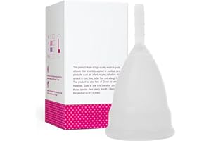 ASFACUPUTURE Coupe menstruelle,Cup Menstruelle,Organi Cup,Silicone,douce et flexible,souple et réutilisable(Blanc-L)