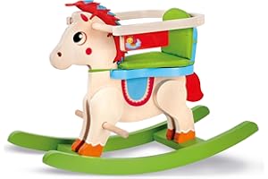 LISCIANIGIOCHI Lisciani - WOODEN MONTESSORI - My Baby Pony - Talking Electronic Wooden Rocking Horse - For Children 1 to 3 years - Motor Development and Balance - Stable and Safe - With Sounds & Melodies