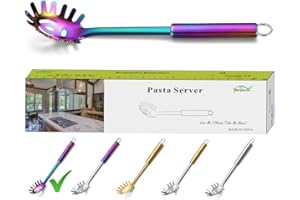 Berglander Pasta Fork, Stainless Steel Rainbow Pasta Server, Colorful Spaghetti Server With Titanium Plating, Noddle Fork, Heat Resistant, Lead .