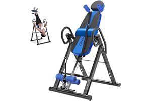 ‎DNKELAR DnKelar Inversionsbank, klappbarer Schwerkrafttrainer, Inversion Table mit 3 Inversionswinkel, Streckbank zur Entlastung der Wirbelsäule, Nutzergewicht bis 150kg, Rückenstrecker