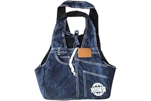 Eizur Denim Single-Schulter Sling Bag Haustier Hund Hundetasche Carrier Tragbar Draussen Reise Tragetasche Umhängetasche Handtasche für Hunde Katzen Hündchen Kleintiere Größe 33*17*53cm--Dunkelblau