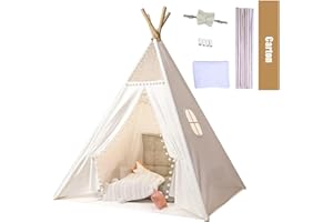 TRAFAGALA Tipi Zelt für Kinder Tippi Kinderzelt Kinderzelt Spielzelt Tipizelt Indoor aus Baumwolle Kuschelecke Spielhaus kinderzelt für drinnen mädchen Junge