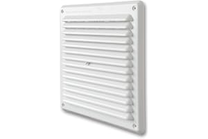 La Ventilazione ADR2023B Griglia di Ventilazione in Plastica Rettangolare da Sovrapporre, Bianco, 204x230 mm